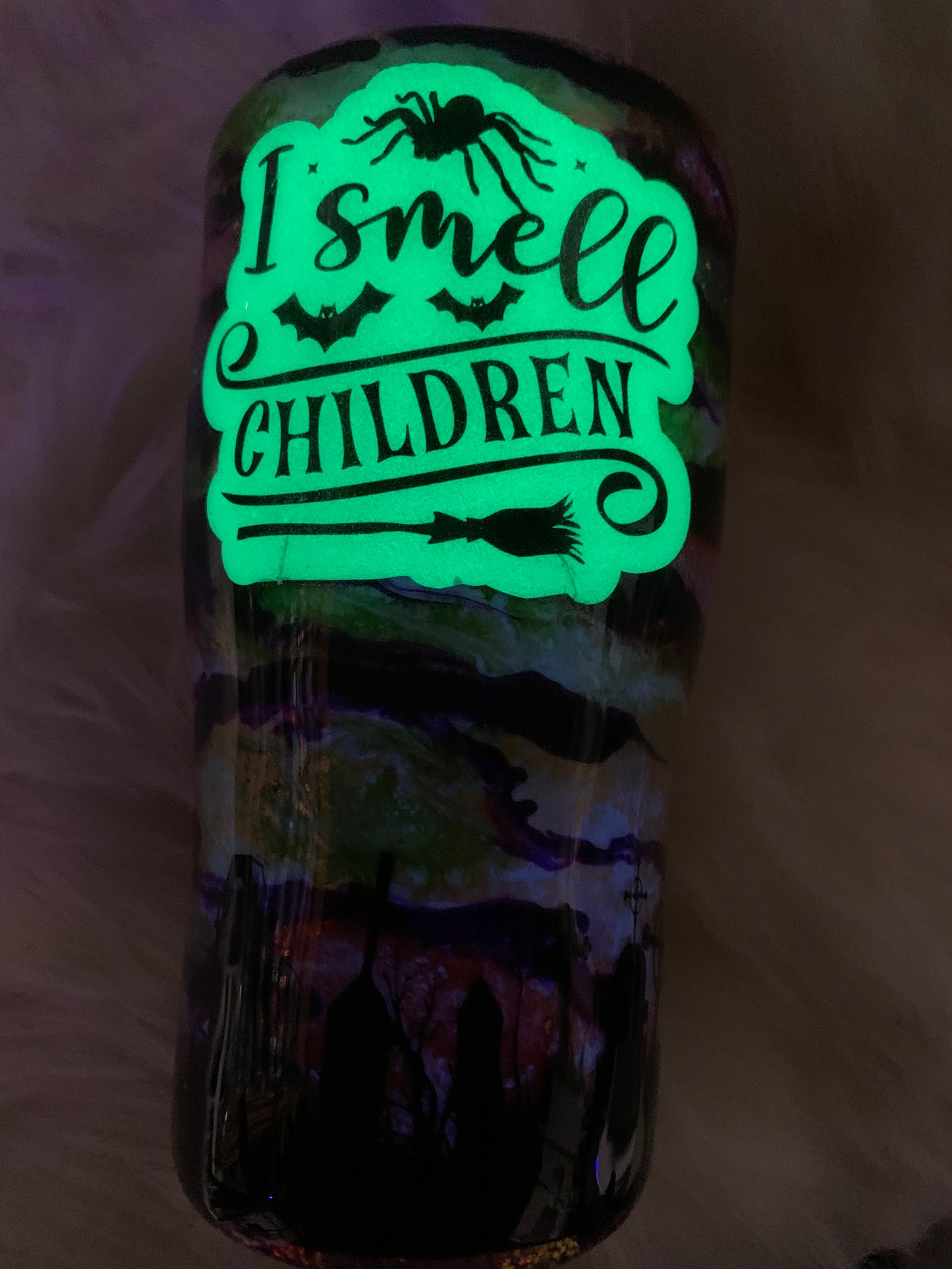 20oz modern curve Halloween inspired tumbler that glows