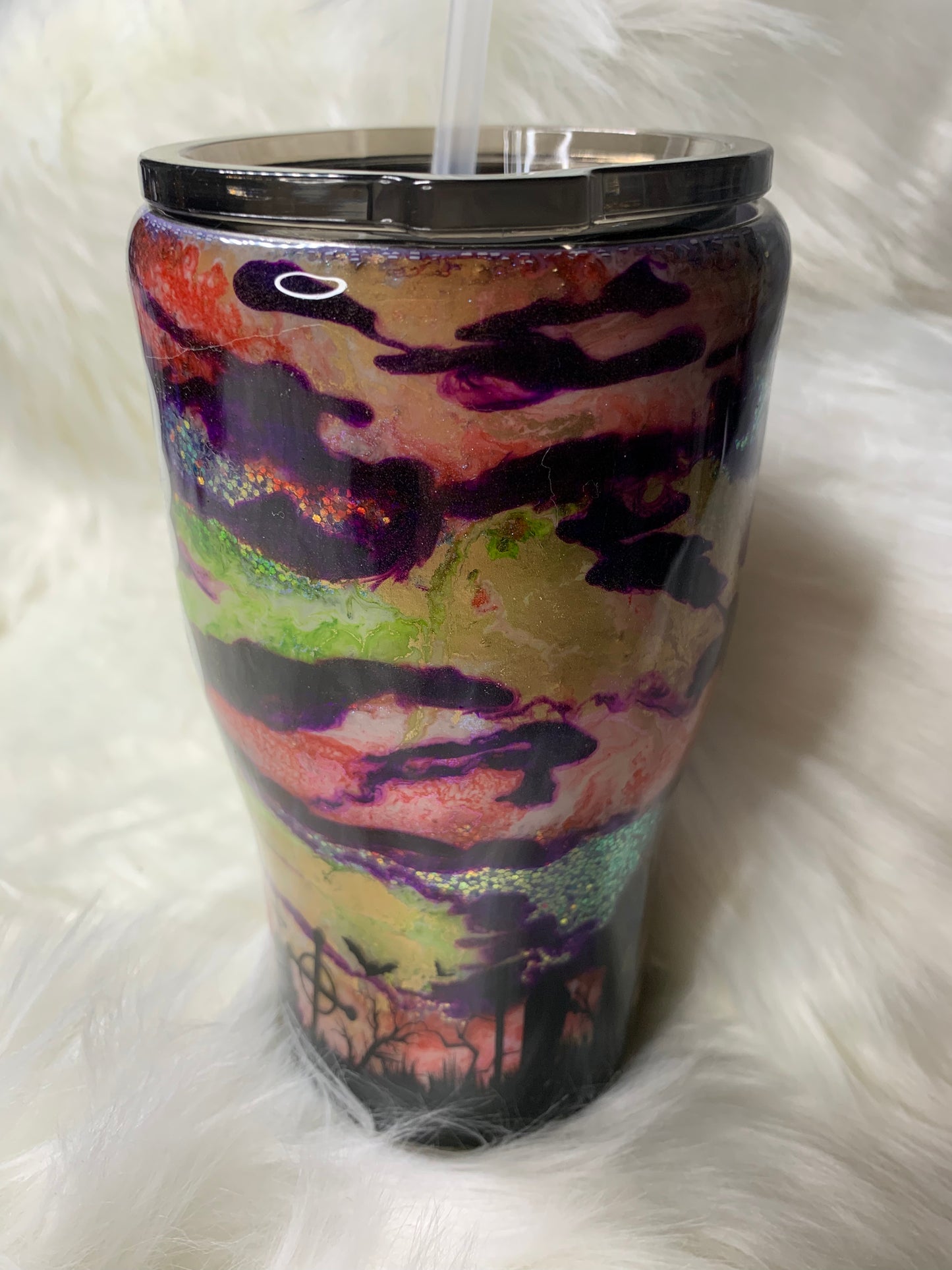 20oz modern curve Halloween inspired tumbler that glows