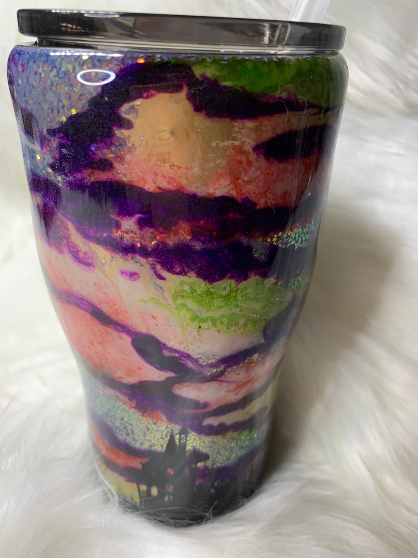 20oz modern curve Halloween inspired tumbler that glows