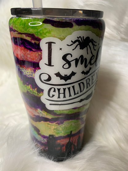 20oz modern curve Halloween inspired tumbler that glows