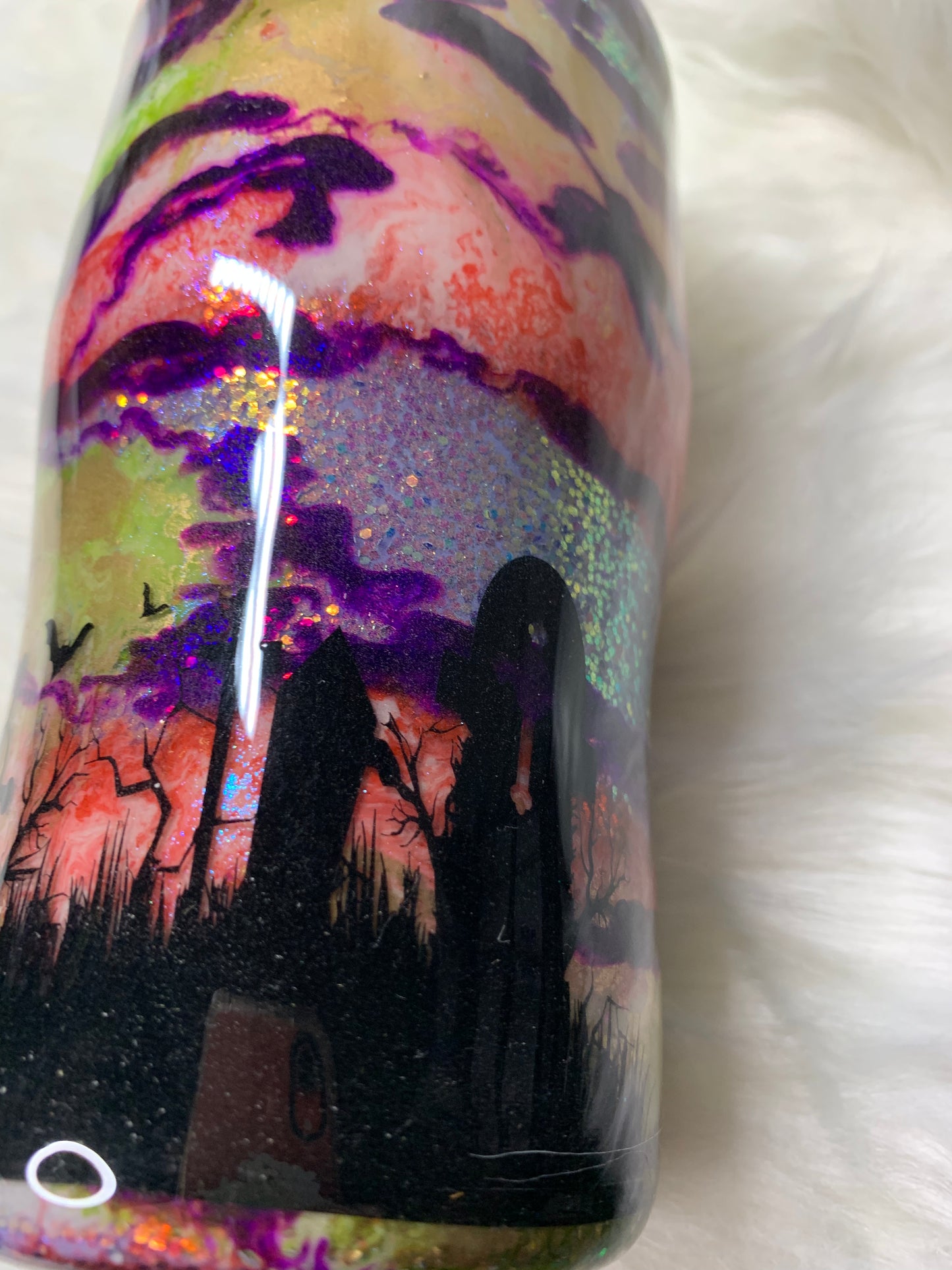 20oz modern curve Halloween inspired tumbler that glows