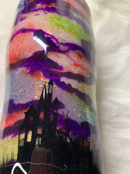 20oz modern curve Halloween inspired tumbler that glows