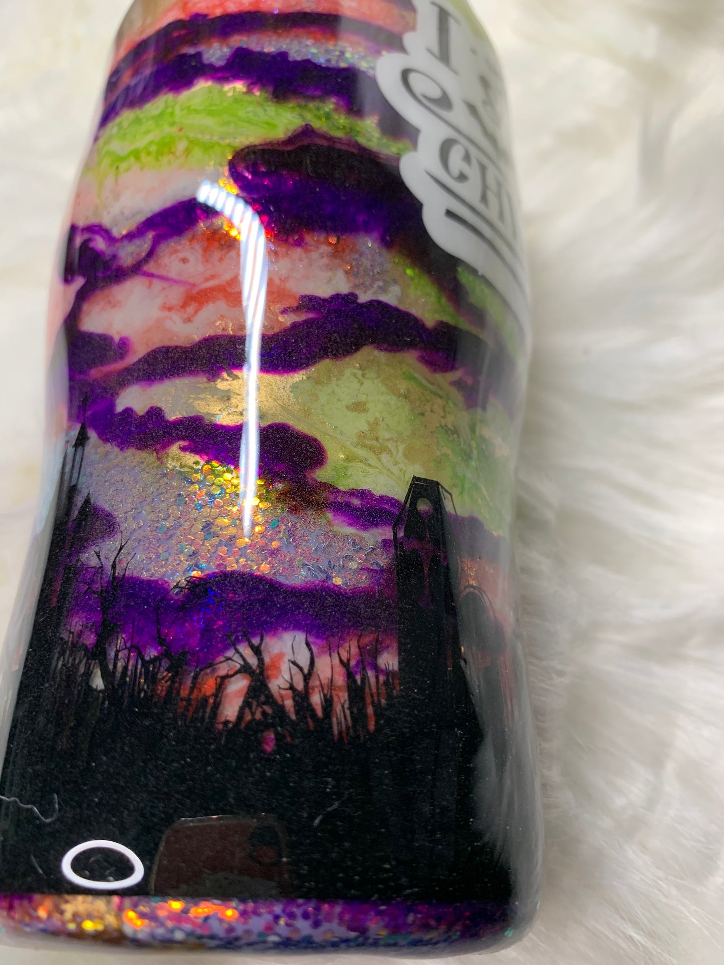 20oz modern curve Halloween inspired tumbler that glows