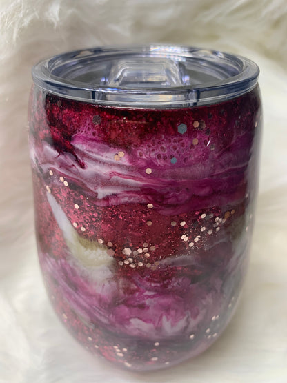 14 oz stemless wine tumbler with lid