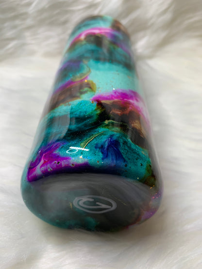 20 oz Glitter base alcohol ink swirl with glow