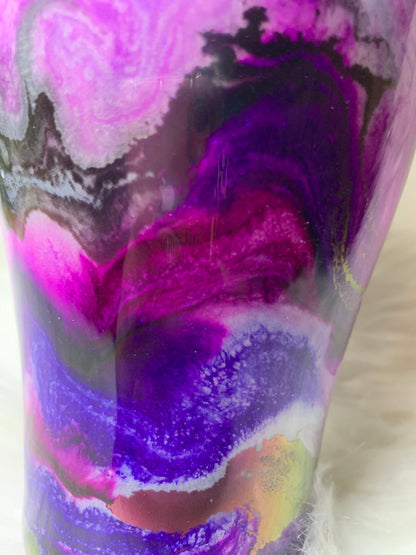 24 oz Modern Curve Tumbler in purples with purple glow