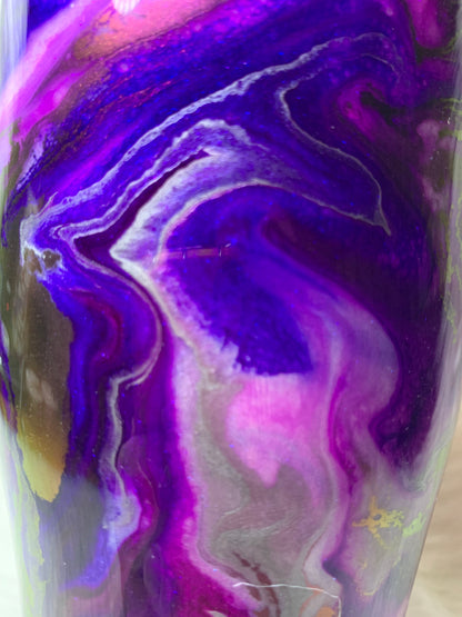 24 oz Modern Curve Tumbler in purples with purple glow