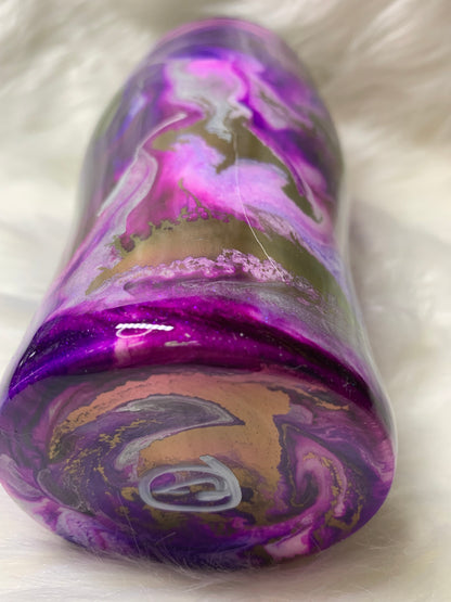 24 oz Modern Curve Tumbler in purples with purple glow