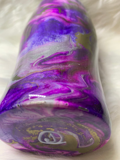 24 oz Modern Curve Tumbler in purples with purple glow