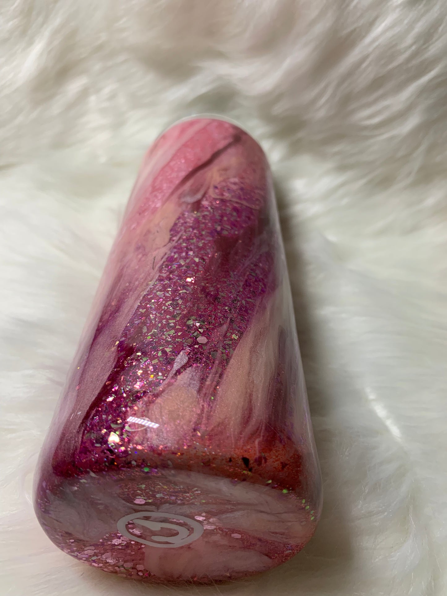 20 oz Skinny Straight  Pinks Glitter base Milky Way