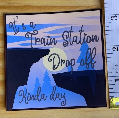 Waterproof Vinyl Sticker, Yellowstone, Train Station Sticker, Colorful WaterBottle Sticker, Sassy Sticker,  Fun Sticker, Jazz up your stuff