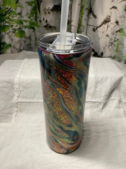 20 oz Hydro Dip, Custom Tumbler, Custom Tumbler Cup, Personalized Tumbler, Hydro Dip Glitter Tumbler Marbled Tumbler Personalized Gift w Lid